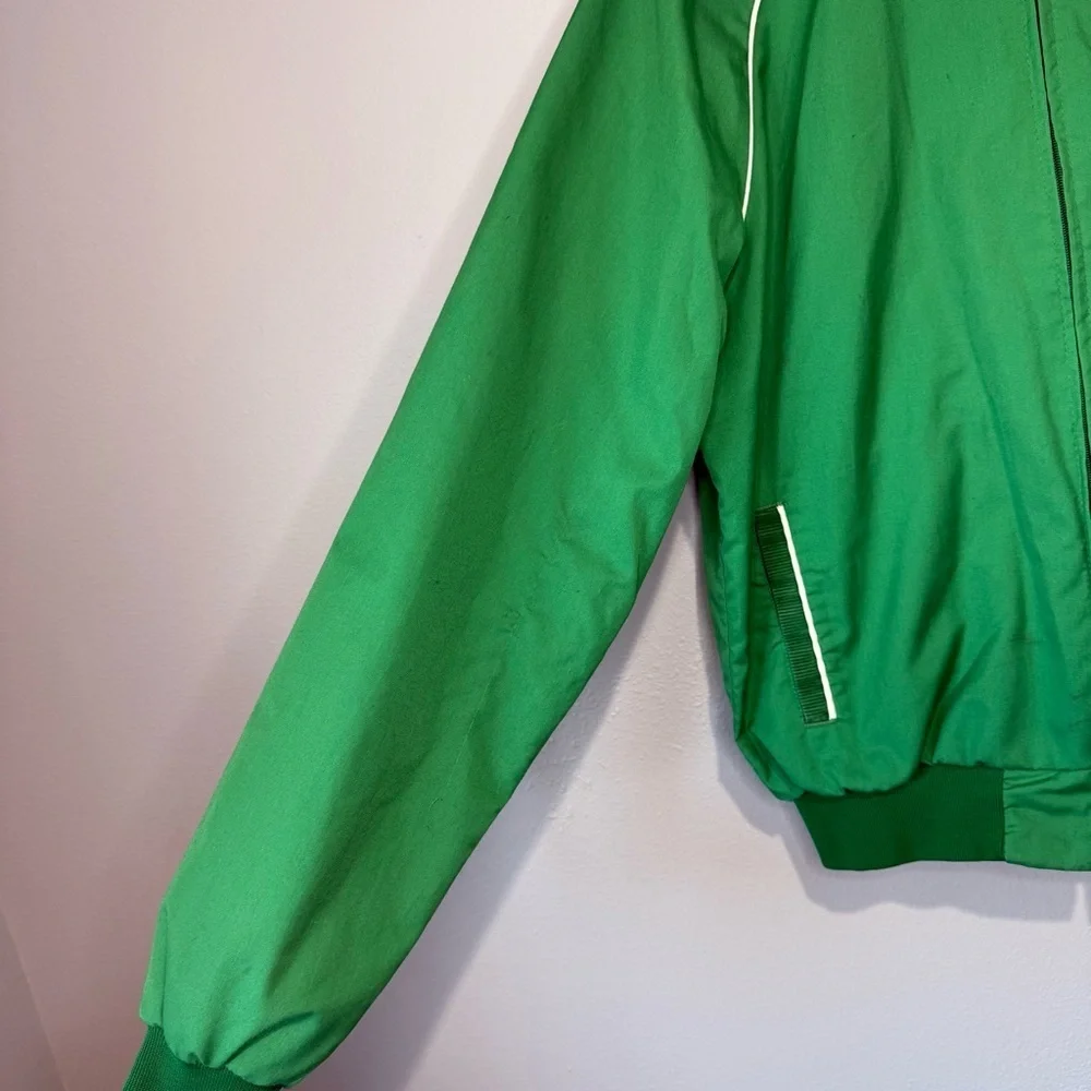 Green Zip-Up Jacket with Logo
